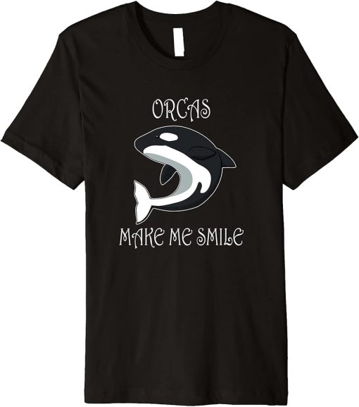 Orcas Make Me Smile Funny Whale Premium T-Shirt