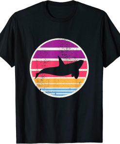 Vintage Retro Distressed Orca Whale Sunset Men Women Kids T-Shirt