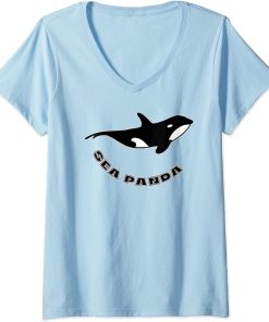 Womens Orca Or Killer Whales Are Now Called Sea Panda Due To Bears V-Neck T-Shirt